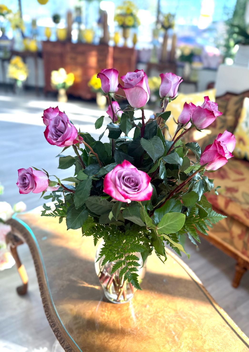 Dozen Lavender Long-Stemmed Roses Arrangement