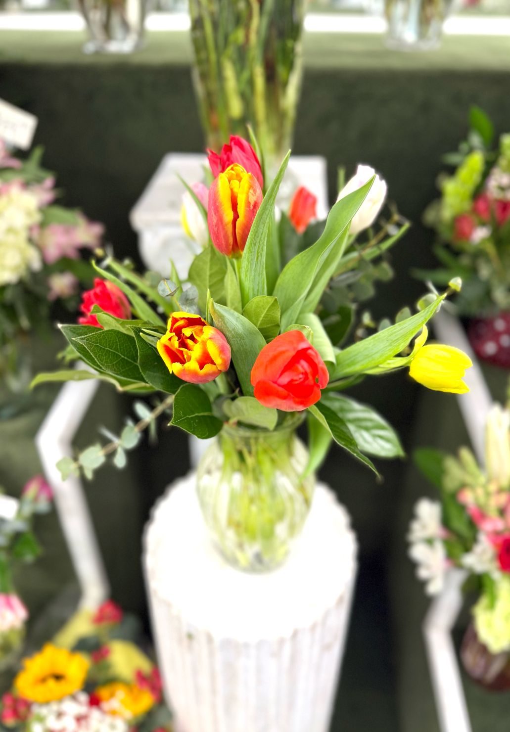 Totally Tulips Arrangement In the Cooler