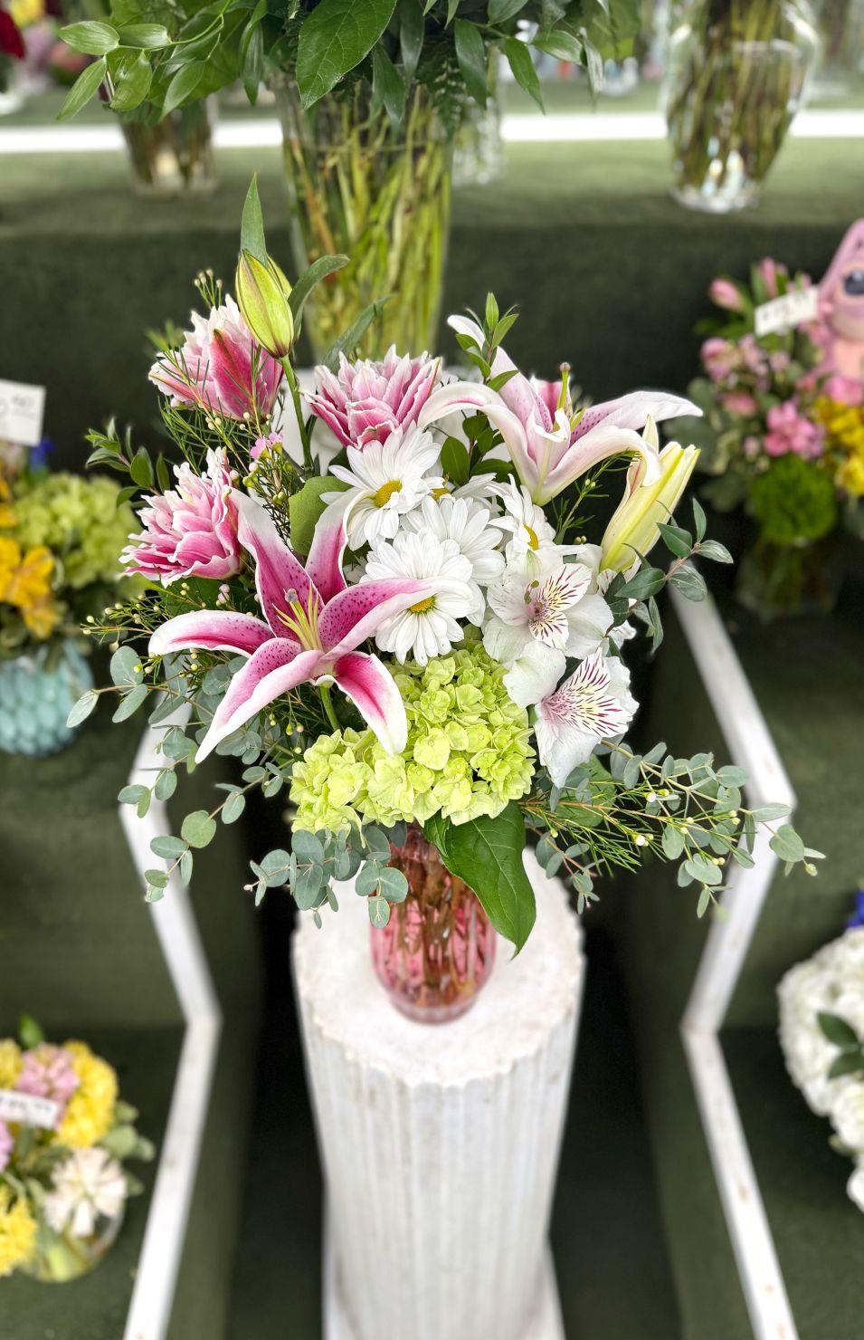 Stargazer Garden Arrangement In the Cooler