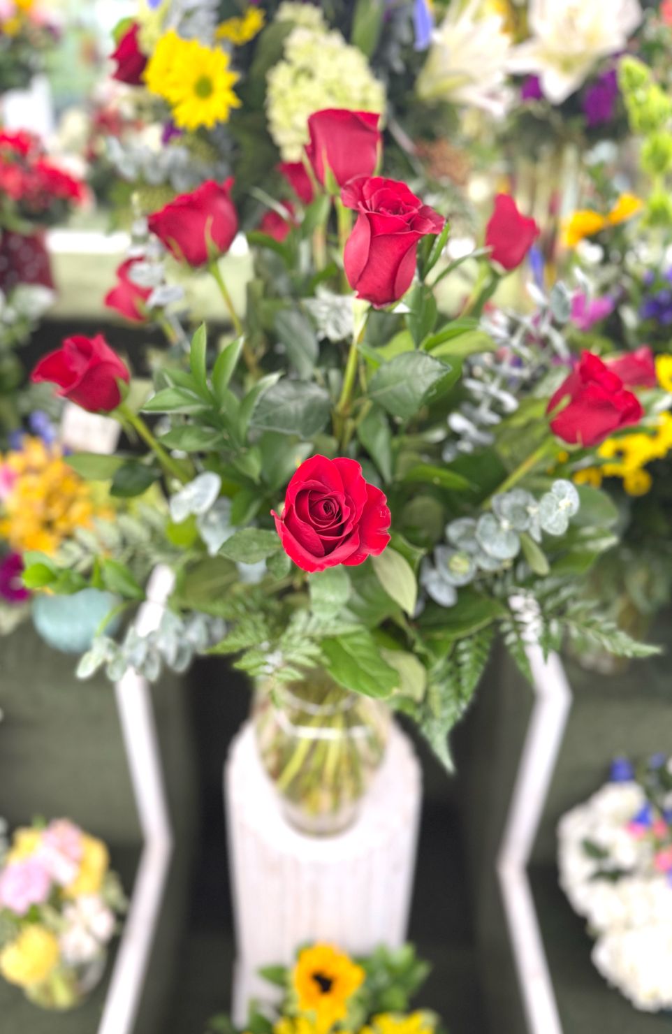 Dozen Red Roses Arrangement In the Cooler