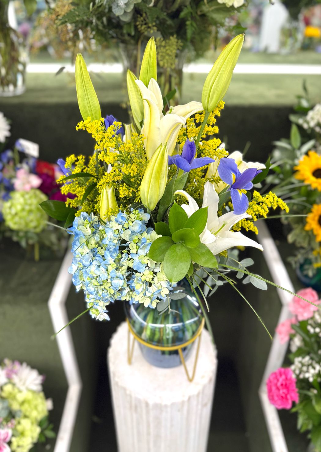 Beauty In Blue Arrangement In the Cooler