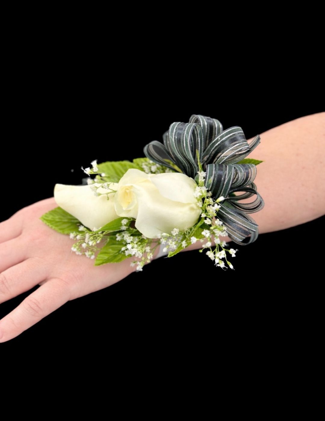 Elegant Double Rose Corsage – Pin-On or Wristlet Option