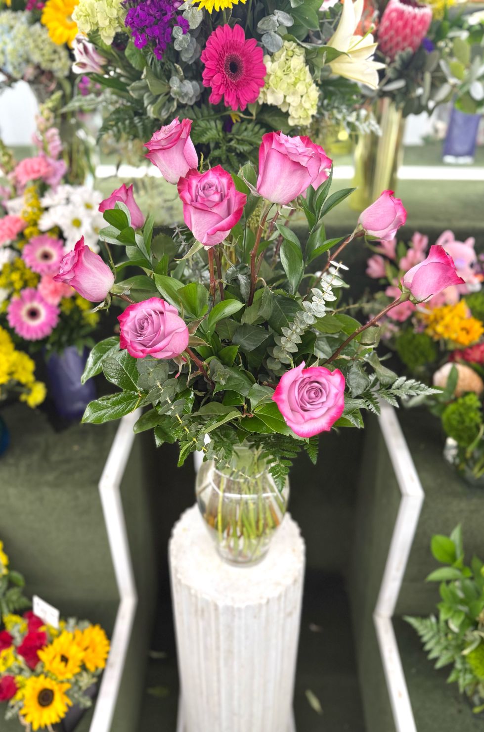 Dozen Lavender Roses Arrangement In the Cooler