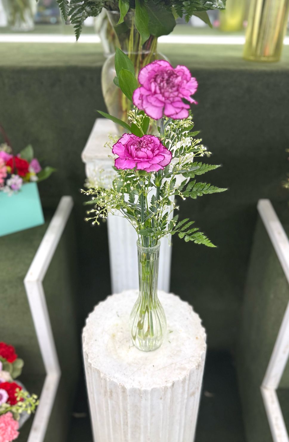 Double Carnation Budvase In the Cooler