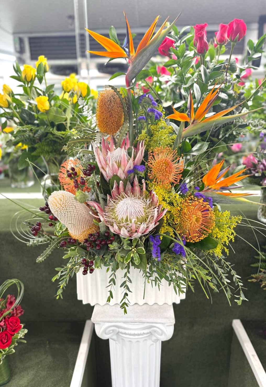 Tropical Paradise Arrangement In the Cooler