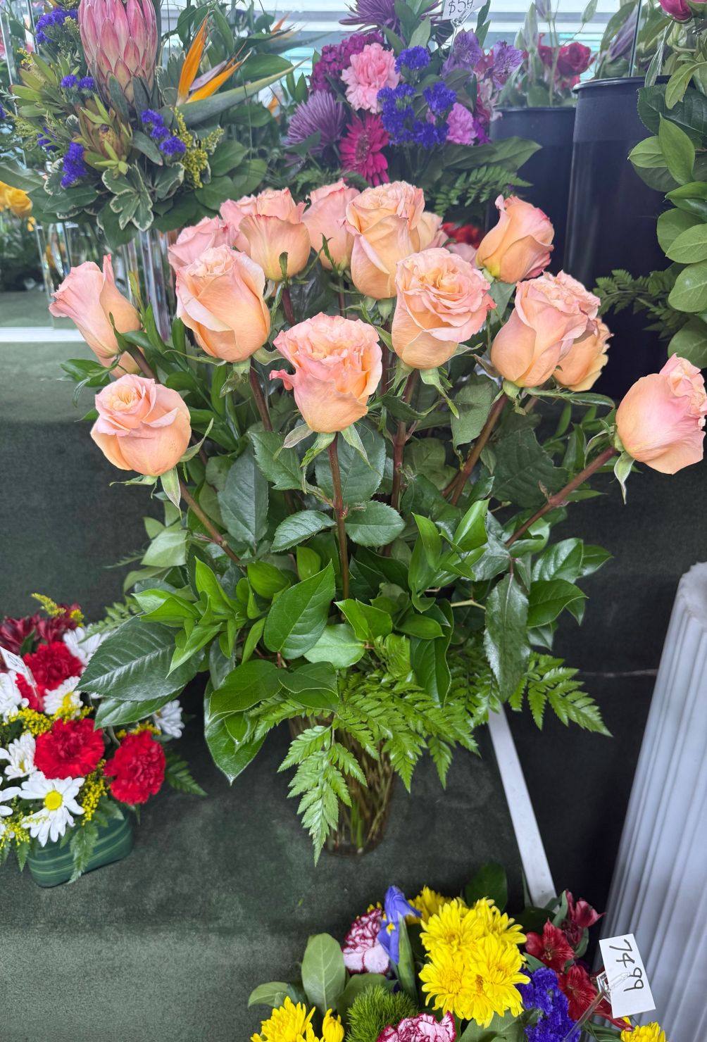 Two Dozen Shimmer Roses Arranged In the Cooler