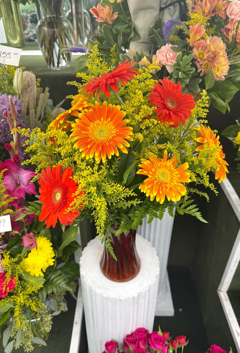 Fall Gerbera Daisy Arrangement In the Cooler