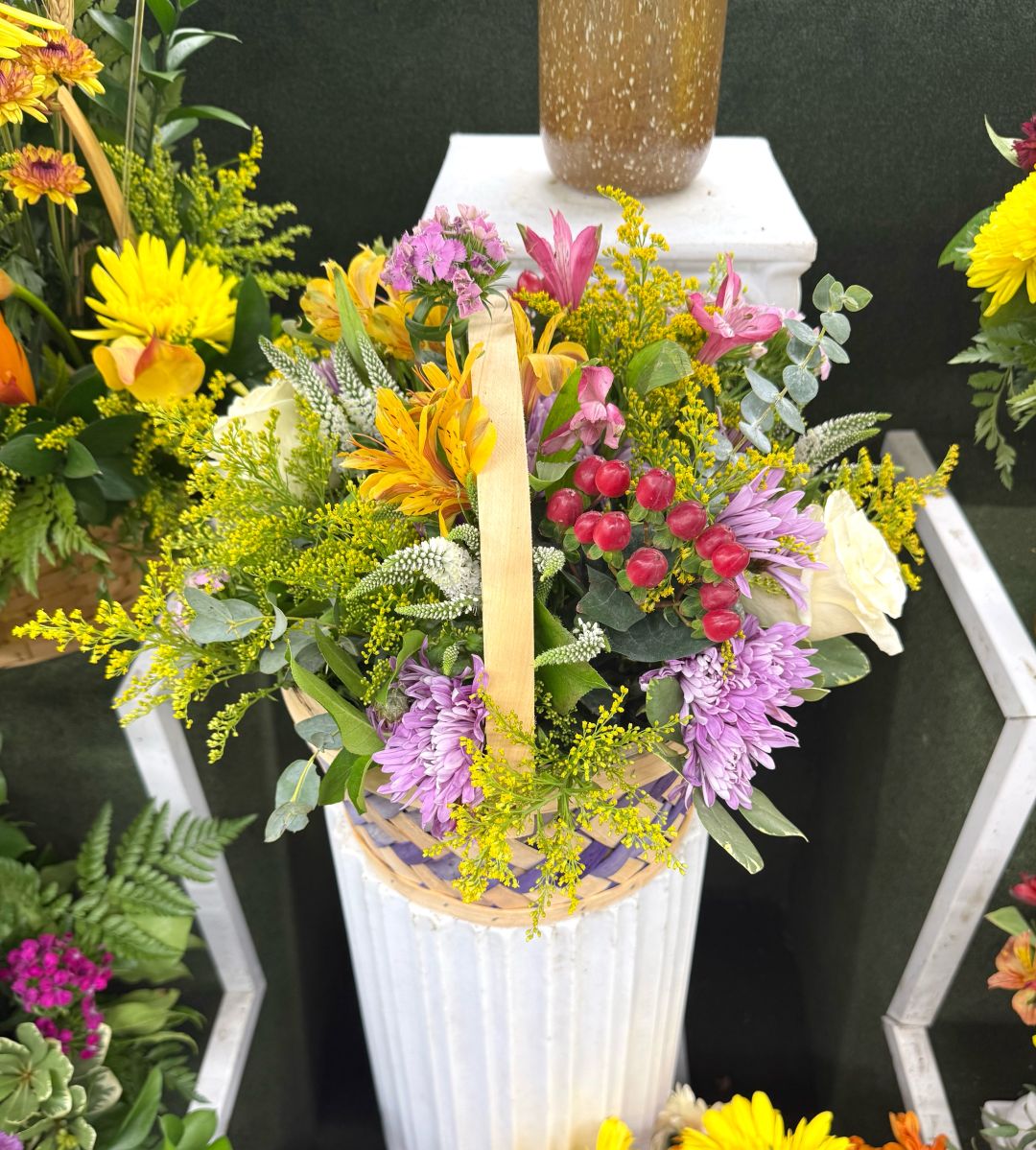 Lovely Basket Arrangement In the Cooler