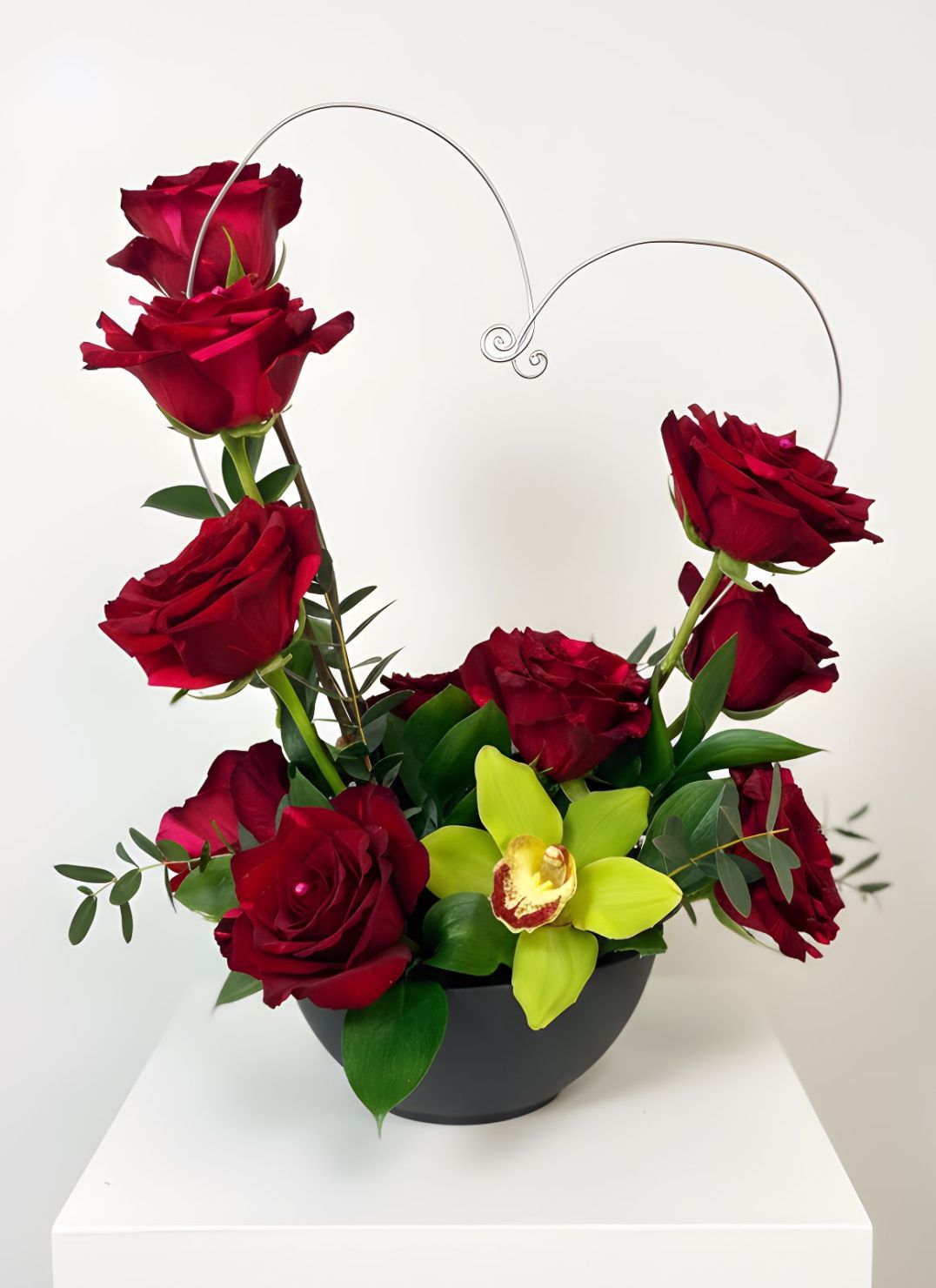 Valentine Dozen with orchids