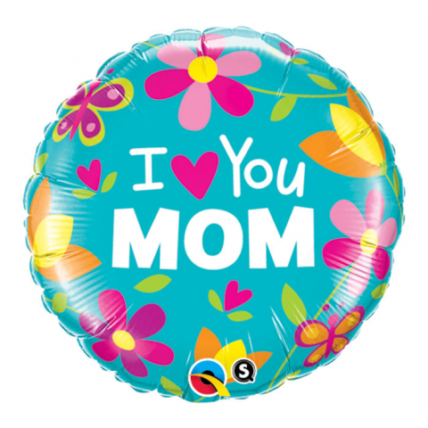 I Love You Mom Mylar Balloon