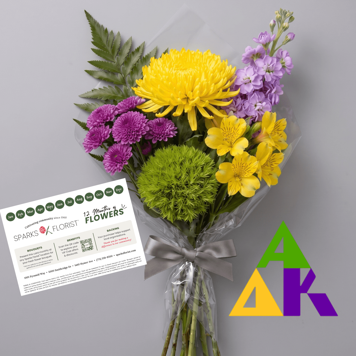 Alpha Delta Kappa 12 Months of Flowers Card