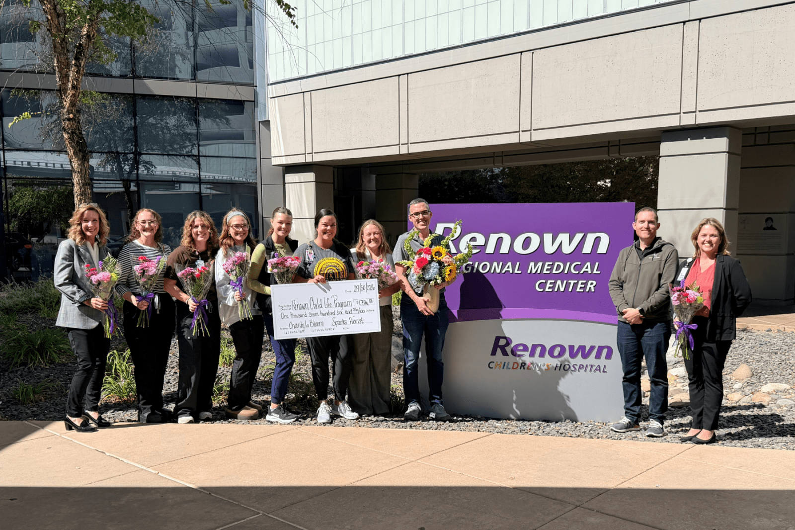Check presentation to the Renown Child Life team