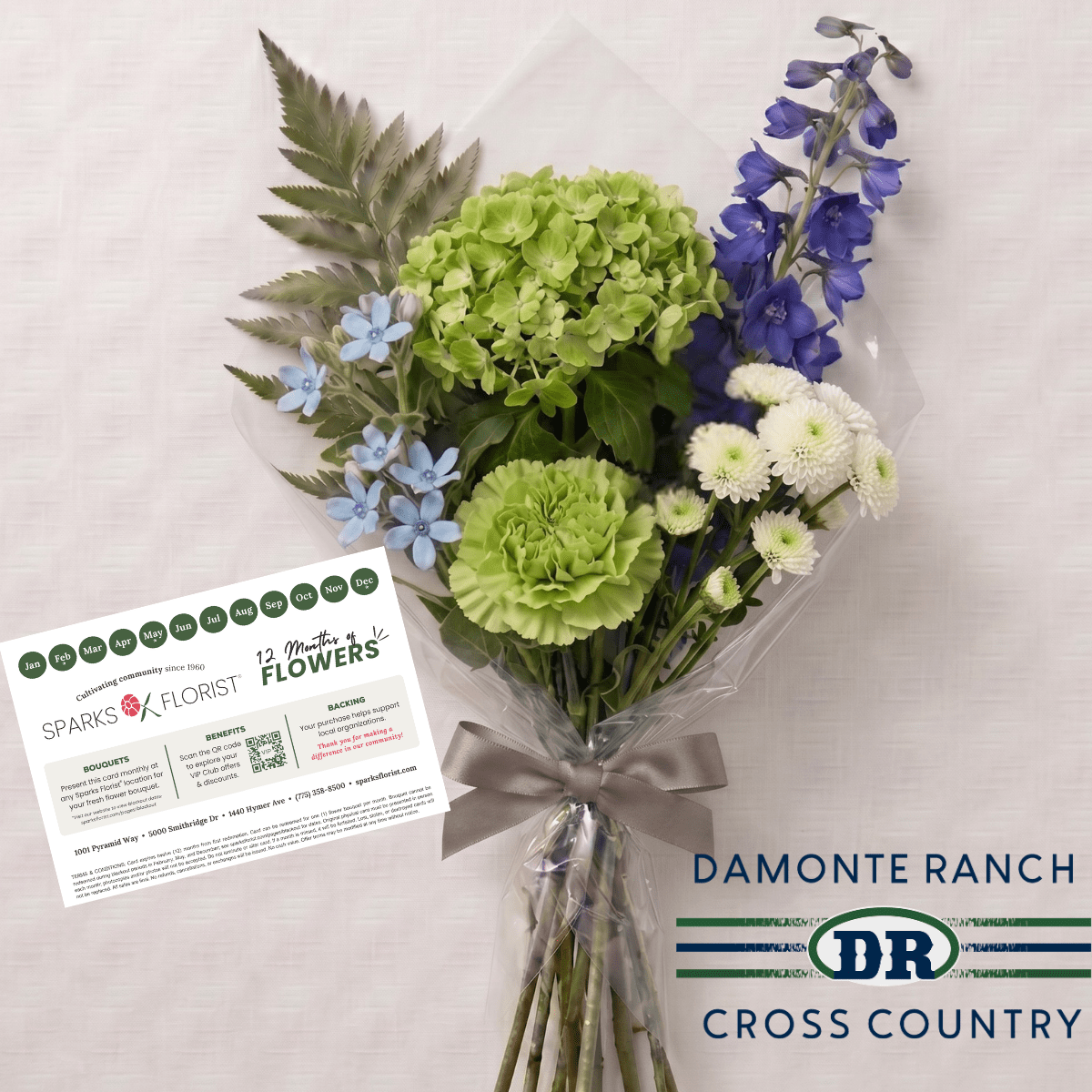 Damonte Ranch XC 12 Months of Flowers Bouquet & Card