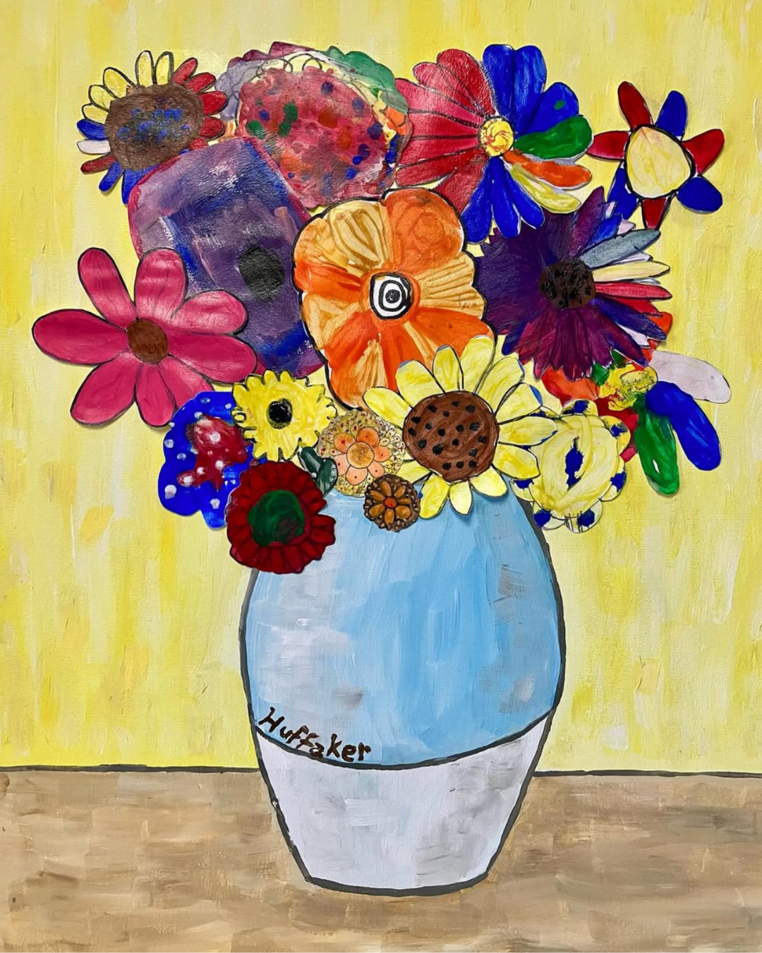 Dreamy artistic background of multi-colored wildflowers