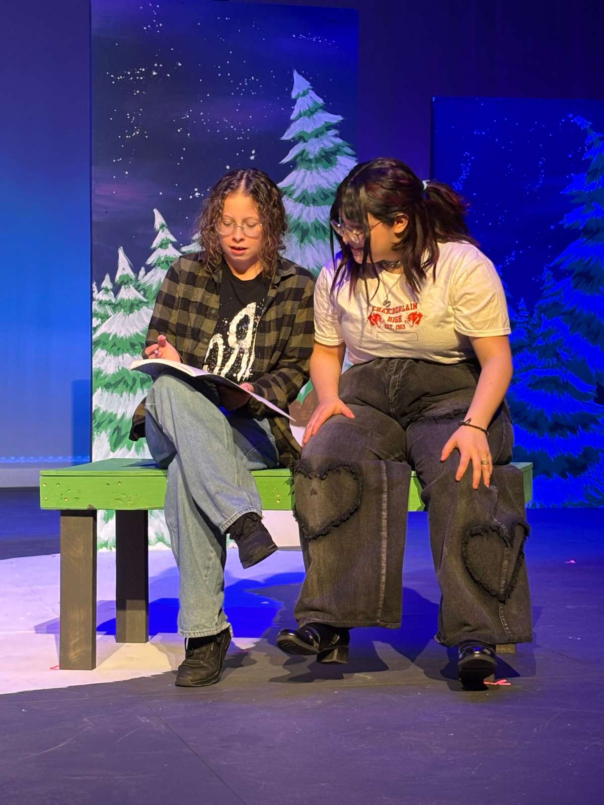 Student performing on stage