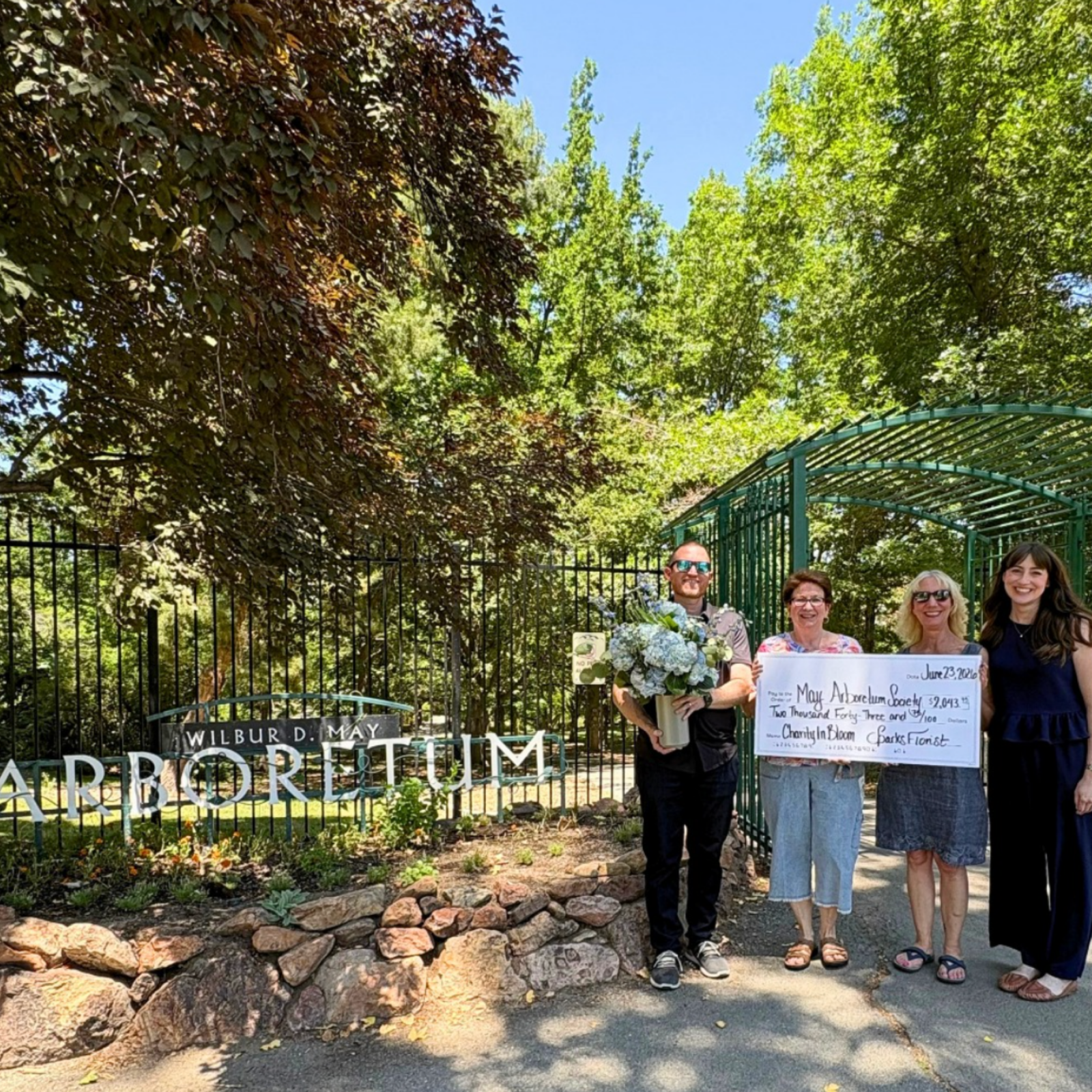 Sparks Florist® Check Presentation to May Arboretum Society