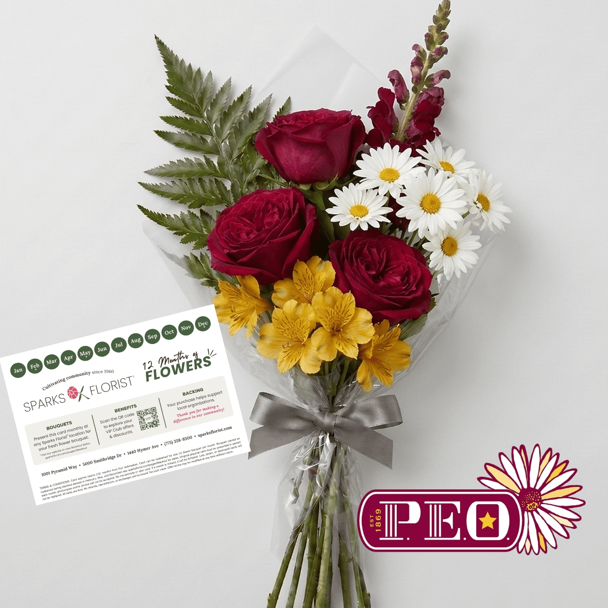 Chapter AL, P.E.O. 12 Months of Flowers Card