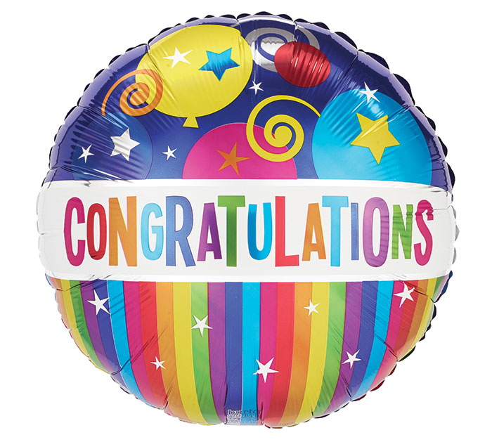 Rainbow Congratulations Mylar As Shown
