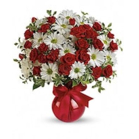 Red, White And You Bouquet by Teleflora