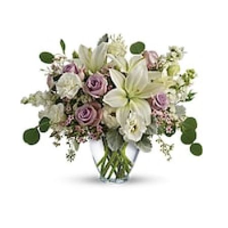 My Lady's Florist Westland - Pamper your lovely with this luxurious lavender and cream bouquet! Ravishing roses, fragrant lilies and delicate lisianthus create a chic, sweet surprise they'll never forget.