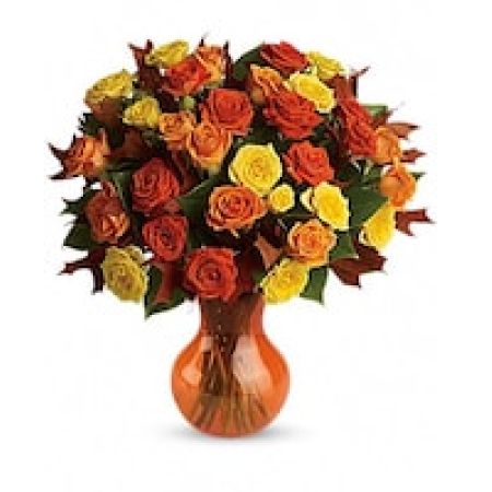 My Lady's Florist Westland - Autumn is a many-splendored thing, and this glorious bouquet is proof. The season's most amazing flowers in a chic serendipity vase - what a spectacular splash of color and style! Bask in it.