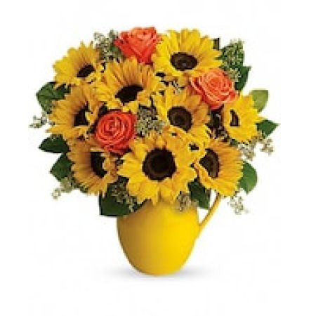 Teleflora's Sunny Day Pitcher of Sunflowers