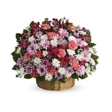 My Lady's Florist Westland - Soft and soothing. This basket is overflowing with pastel flowers and your sincere message of hope to those in mourning.