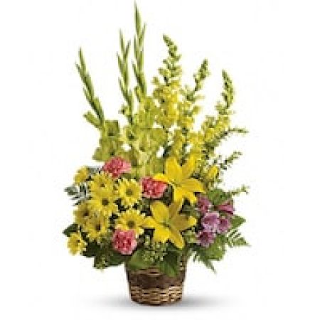 My Lady's Florist Westland - This glorious basket of beautiful blossoms will send hope and let those you care for know that grief is a path they needn't walk alone.