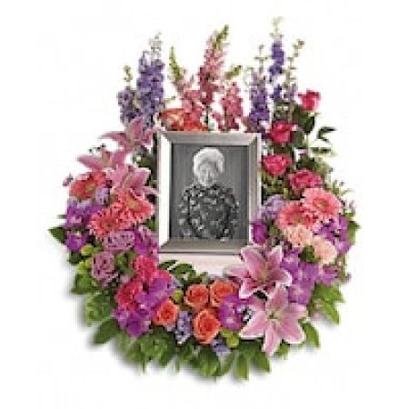 My Lady's Florist Westland - Devotion is expressed and beautiful memories cherished with this deep-hued and softly elegant wreath. A lovely reminder of your affection and respect.