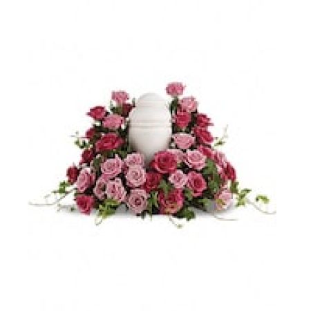 My Lady's Florist Westland - A loving embrace. A beautiful gesture. A respectful tribute. A wealth of pink roses create a soft, serene and dignified way to cherish and honor the departed.