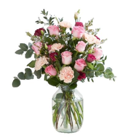 Wildflowers of Parkland Coral Springs - Express your deep affection with a delightful arrangement featuring pink and red roses, light pink carnations, and an assortment of lush greens. This carefully crafted bouquet ensures she knows she's cherished. Take advantage of our same-day flower delivery service to convey your sentiments promptly. The combination of romantic red and gentle pink blooms symbolizes love and admiration, while the light pink carnations add a touch of sweetness. The various greens enhance the overall beauty, creating a visually stunning and heartfelt gift. Order now to let her know just how much she means to you, and make her day extra special with this expression of love.