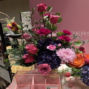 Dottie's Flowers and Plants Los Angeles - Radiant fuchsia roses, deep purple hydrangeas, and bursts of coral create a captivating symphony of color and texture in this stunning floral design. 
A touch of lavender and delicate accents add a romantic flair, making it perfect for brightening any space or celebrating a special occasion.
Send this vibrant **flower bouquet** to express love, gratitude, or simply to share a moment of joy with someone dear.
This lush **floral arrangement** is a breathtaking centerpiece, expertly crafted with the freshest blooms for lasting beauty.