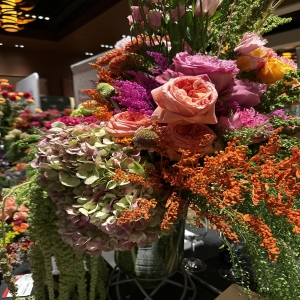 Dottie's Flowers and Plants Los Angeles - Immerse yourself in the vibrant beauty of our "Autumn Radiance" bouquet, a stunning medley of peach roses, fuchsia blooms, and fiery orange accents.
This lush arrangement evokes the warmth and richness of fall, perfect for adding a touch of elegance to any space or celebrating life’s special moments. 
Delicate textures from hydrangeas and unique foliage create a captivating visual experience, filling the room with a fresh, natural fragrance.
Send this breathtaking flower delivery to brighten someone’s day with a gift that radiates joy and heartfelt sentiment – a truly unforgettable expression of love and gratitude.