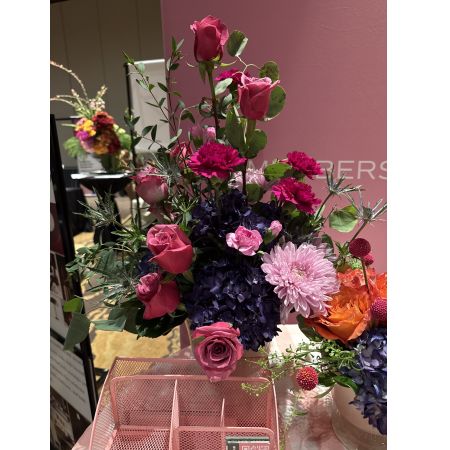 Beaverton Florists- Demo Beaverton - Radiant fuchsia roses, deep purple hydrangeas, and bursts of coral create a captivating symphony of color and texture in this stunning floral design. 
A touch of lavender and delicate accents add a romantic flair, making it perfect for brightening any space or celebrating a special occasion.
Send this vibrant **flower bouquet** to express love, gratitude, or simply to share a moment of joy with someone dear.
This lush **floral arrangement** is a breathtaking centerpiece, expertly crafted with the freshest blooms for lasting beauty.