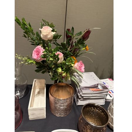 Beaverton Florists- Demo Beaverton - This captivating bouquet blends soft blush roses with rich burgundy accents, creating a stunning focal point for any space.
Delicate textures of eucalyptus and vibrant blooms offer a touch of natural elegance and a subtle, refreshing fragrance. 
Perfect as a heartfelt “thinking of you” gift or to simply brighten your own home with enduring beauty.
Send love and warmth with this unique flower arrangement, handcrafted to express your deepest sentiments.