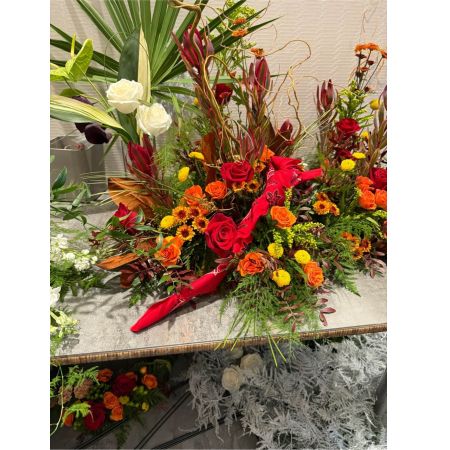 Beaverton Florists- Demo Beaverton - Bathe a room in the warmth of 'Sunstone Radiance' a captivating floral arrangement designed to evoke joy and serenity. Imagine this stunning bouquet gracing your dining table filling the space with a soft inviting glow.  The blend of textures and hues creates a sense of natural elegance perfect for celebrating life’s precious moments offering comfort or simply brightening someone’s day. The gentle curves of the blooms reminiscent of a summer sunset offer a visual embrace.  This is more than flowers; it's a feeling of sunshine captured in a vase.