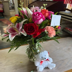 Almy's Florist San Bernardino - Embrace the rejuvenating spirit of the season with our 'Spring Special' bouquet. A burst of color and fragrance this arrangement captures the essence of a blossoming garden. Delicate petals unfurl in a symphony of pastels and vibrant hues bringing a touch of sunshine indoors. Imagine this exquisite display brightening a loved one’s home or gracing your own table with its natural elegance. This is more than just flowers; it’s a feeling of renewal joy and fresh beginnings. Perfect for celebrating life's milestones sending heartfelt thanks or simply spreading a little happiness. The arrangement is skillfully crafted to evoke the warmth and lightness of spring making it a truly memorable gift. Freshly cut and designed for long-lasting beauty this bouquet is a testament to nature's artistry.