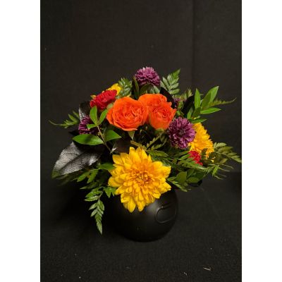 The Flower Box Kingsville - Small plastic cauldron with a mixture of flowers 