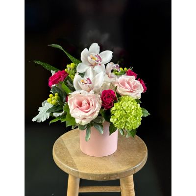 Fortin Gage Nashua - A striking array of precisely arranged fresh cut flowers including cymbidium orchids, premium soft pink roses and more. 