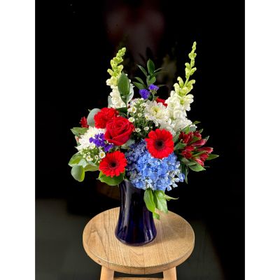 Fortin Gage Nashua - Sending for a memorial or a thank you- this classic red, white and blue arrangement is sure to please.