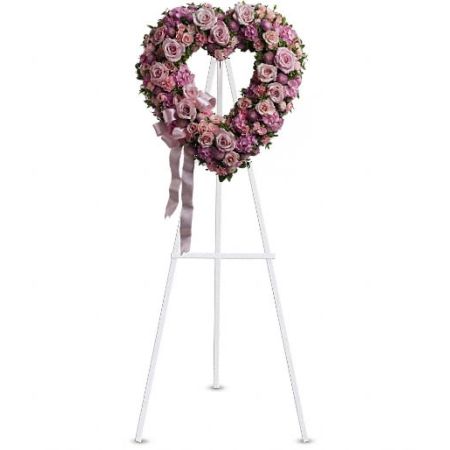 Orangevale Florist Sacramento - The Rose Garden Heart is a tender and classic tribute to a precious life, expressing heartfelt emotions and sympathies in a delicate and beautiful manner. The arrangement is designed in the shape of a heart, symbolizing love and remembrance. The use of roses, known for their timeless beauty and significance, adds a touch of elegance to the arrangement. This heartfelt display serves as a touching expression of love and a meaningful tribute to the memory of a loved one. It conveys a sense of comfort and warmth during difficult times, offering solace to those grieving the loss. Available in 3 sizes





