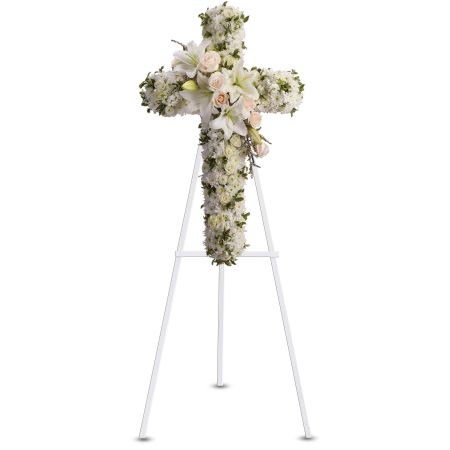 Orangevale Florist Sacramento - Your message of hope for eternal serenity is delivered ever so elegantly in this graceful cross. Your sincerity will be acknowledged by all who are present.