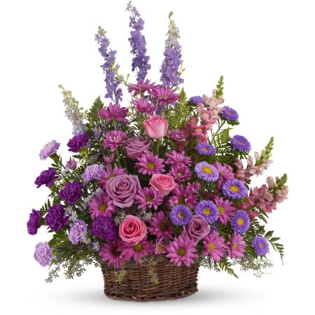 Madison Avenue Florist Sacramento - Soothing lavender, respectful purple and compassionate pinks are combined beautifully in this basket overflowing with pretty flowers, sincerity and sympathy. A lovely way to share your thoughts and pay tribute to someone special.