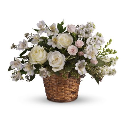 Madison Avenue Florist Sacramento - Your message of caring will be as clear as day when you send this pure white and pretty basket to the bereaved.