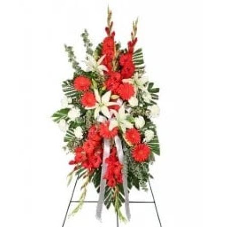 Orangevale Florist Sacramento - Reverent tribute standing spray, to send your loved one off with beauty and grace.