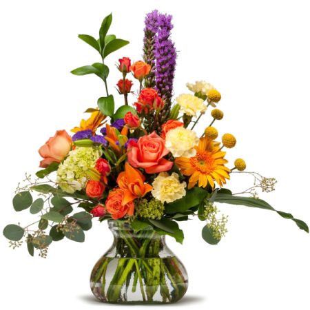 Conroy's Florist & Flower Delivery Mission Viejo - Our Super Premium Design radiates elegance and is brimming with vibrant fall-colored, high-quality blooms. Featuring stunning Asiatic Lilies, sophisticated Spray Roses, bold Carnations, and beloved Gerbera, along with a mix of lush florals and foliage, "Shimmering Papaya" stands out as an exuberant, full-bodied bouquet. It's the ideal floral gift for birthdays, expressions of gratitude, Father’s Day, or any summertime and autumn celebration.