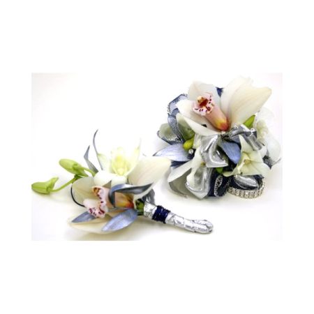 Conroy's Florist & Flower Delivery Mission Viejo - Enhance your special occasion with our White Cymbidium Orchid Wrist Corsage and Boutonniere Combo, a pairing of timeless elegance and natural beauty. The white cymbidium orchids featured in this set symbolize purity and sophistication, making them the perfect choice for weddings, proms, or any formal event.

White Cymbidium Orchid Wrist Corsage:
Crafted with meticulous attention to detail, our wrist corsage showcases pristine white cymbidium orchids. Delicately arranged and accented with subtle greenery, the corsage is designed to elegantly encircle the wrist. The adjustable band ensures a comfortable and secure fit, allowing the wearer to showcase the beauty of these exquisite orchids.

White Cymbidium Orchid Boutonniere:
Complementing the wrist corsage, our boutonniere features a single white cymbidium orchid bloom, exuding understated charm and sophistication. The boutonniere is carefully crafted to enhance any lapel with its graceful beauty, adding a touch of refinement to the wearer's ensemble.

This White Cymbidium Orchid Wrist Corsage and Boutonniere Combo create a cohesive and enchanting look, adding a touch of class and natural grace to your special day. Celebrate love and elegance with this exquisite floral set that will leave a lasting impression on all who behold it.




