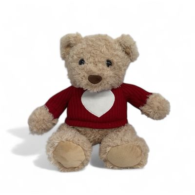 Tom's Florist Smyrna - A cuddly reminder of love and comfort.

This light brown bear wears a cozy red sweater adorned with a white heart, symbolizing warmth, care, and affection.
Made with ultra-soft plush fur and high-quality stitching. 

This Teddy is perfect for gifting to someone special or keeping as your own snuggly companion. 
Whether perched on a bed, shelf, or nestled in your arms, this bear brings a little love to every moment.