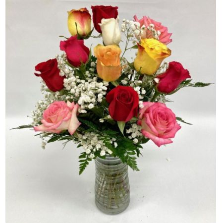 One Dozen Mixed Roses