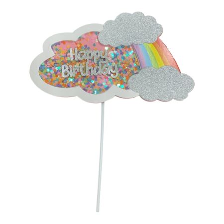 Happy Birthday Confetti Cloud Pick Addon